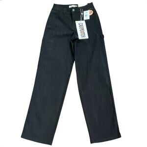 NWT YMI High Rise All Day Carpenter Black Straight Leg Cotton Pants Size 25
